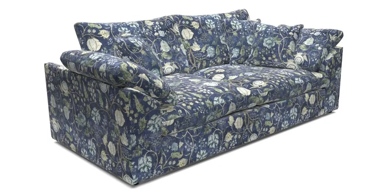 Big Softie Sloped Arm 3 Seater Sofa in Two Tone Plain Biscuit