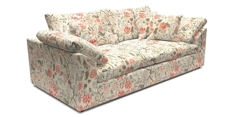 Big Softie Sloped Arm 3 Seater Sofa in Two Tone Plain Biscuit