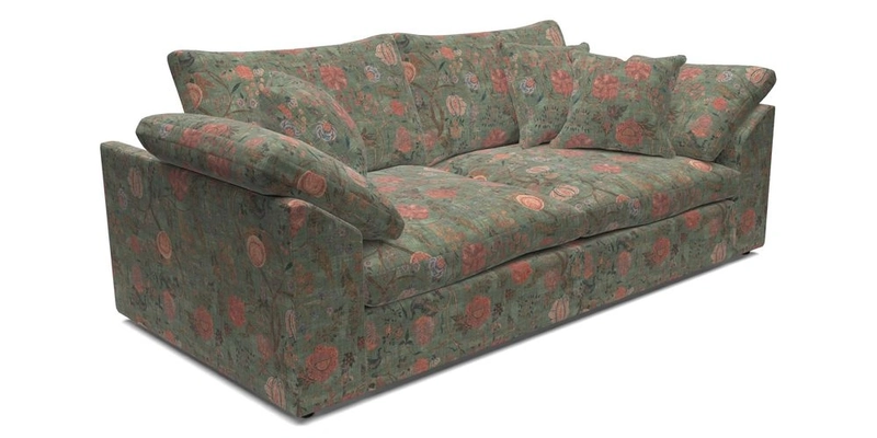 Big Softie Sloped Arm 3 Seater Sofa in Two Tone Plain Biscuit