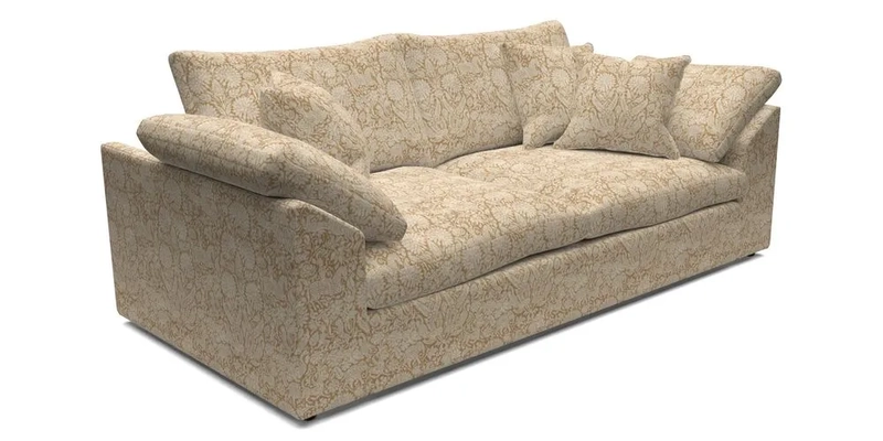 Big Softie Sloped Arm 3 Seater Sofa in Two Tone Plain Biscuit