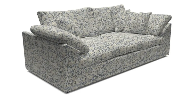 Big Softie Sloped Arm 3 Seater Sofa in Two Tone Plain Biscuit