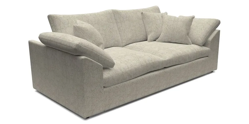 Big Softie Sloped Arm 3 Seater Sofa in Two Tone Plain Biscuit