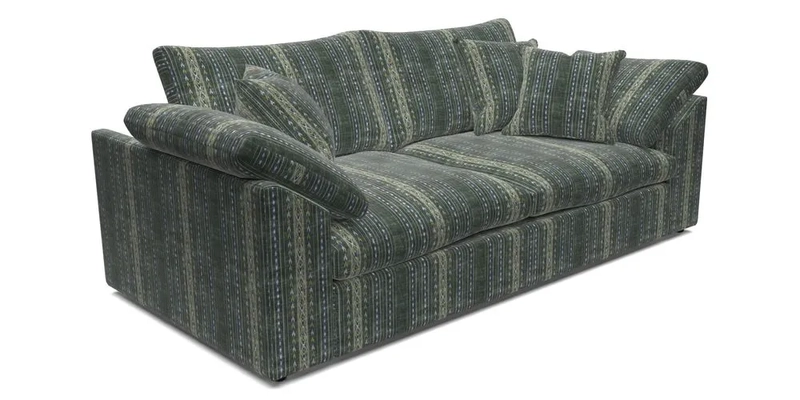 Big Softie Sloped Arm 3 Seater Sofa in Two Tone Plain Biscuit