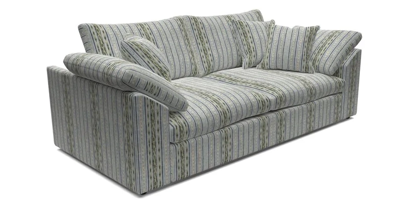 Big Softie Sloped Arm 3 Seater Sofa in Two Tone Plain Biscuit