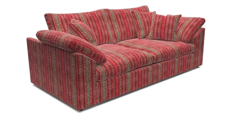 Big Softie Sloped Arm 3 Seater Sofa in Two Tone Plain Biscuit