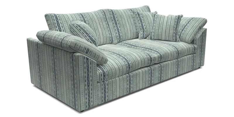 Big Softie Sloped Arm 3 Seater Sofa in Two Tone Plain Biscuit