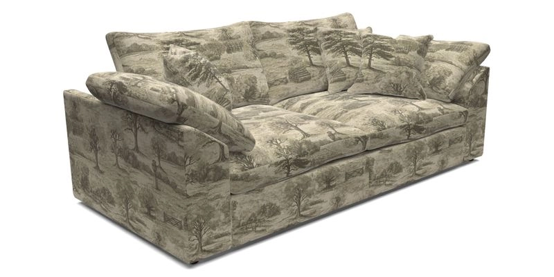 Big Softie Sloped Arm 3 Seater Sofa in Two Tone Plain Biscuit
