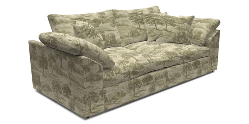Big Softie Sloped Arm 3 Seater Sofa in Two Tone Plain Biscuit
