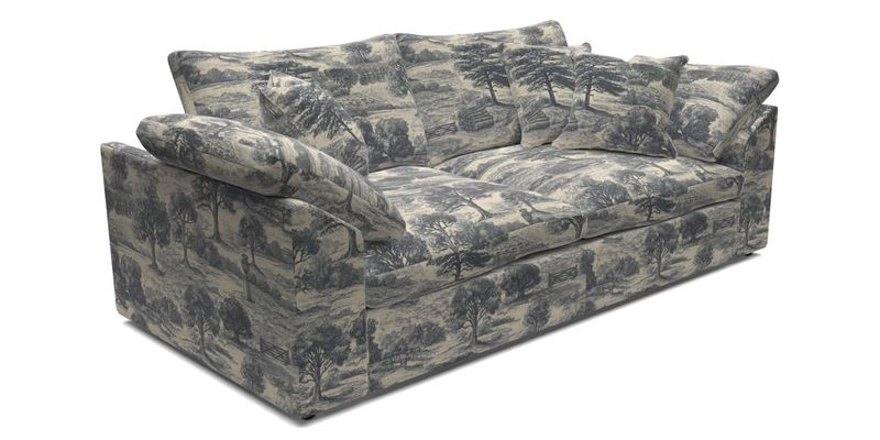 Big Softie Sloped Arm 3 Seater Sofa in Two Tone Plain Biscuit