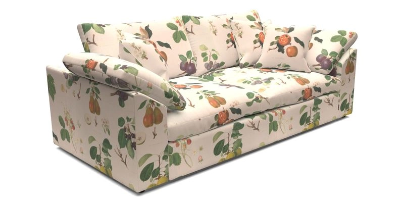 Big Softie Sloped Arm 3 Seater Sofa in Two Tone Plain Biscuit