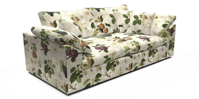 Big Softie Sloped Arm 3 Seater Sofa in Two Tone Plain Biscuit