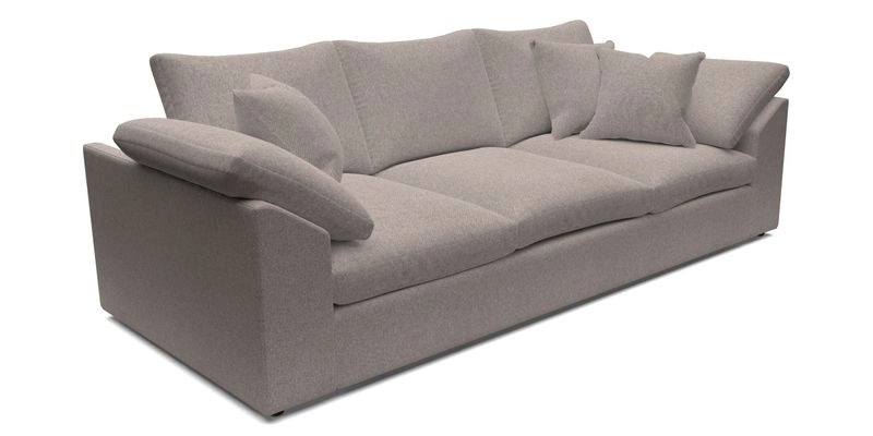 Big Softie Sloped Arm 4 Seater Sofa in Two Tone Plain Biscuit