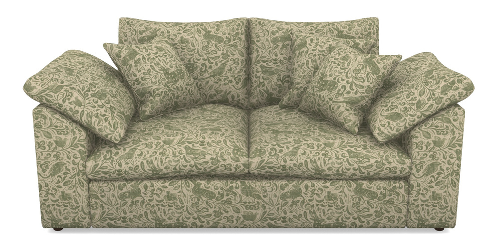 Product photograph of Big Softie Sloped Arm Sloped Arm 2 Seater Sofa In V A Drawn From Nature - Bird And Rabbit - Light Green from Sofas and Stuff Limited