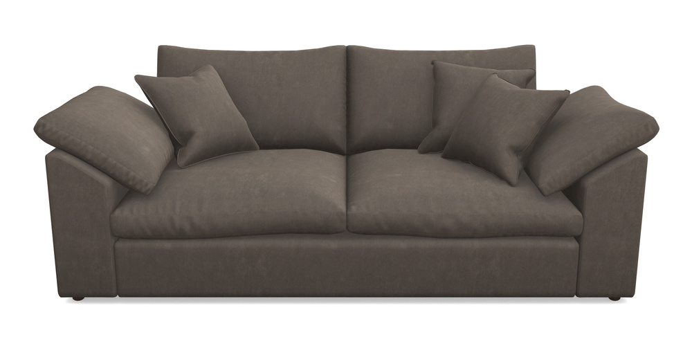 Product photograph of Big Softie Sloped Arm Sloped Arm 3 Seater Sofa In Clever Tough And Eco Velvet - Chrome from Sofas and Stuff Limited