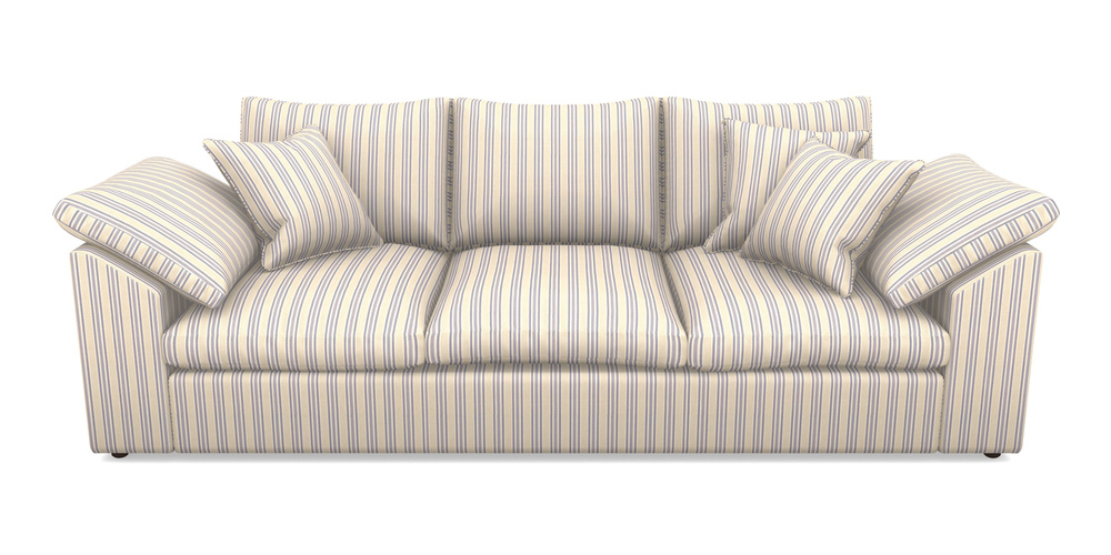 Product photograph of Big Softie Sloped Arm Sloped Arm 4 Seater Sofa In Cloth 22 - Racing Stripes Ayr - Blueberry from Sofas and Stuff Limited
