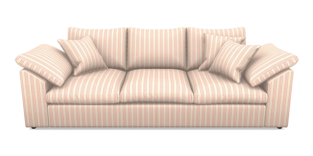 Product photograph of Big Softie Sloped Arm Sloped Arm 4 Seater Sofa In Cloth 22 - Racing Stripes Ayr - Cherry from Sofas and Stuff Limited