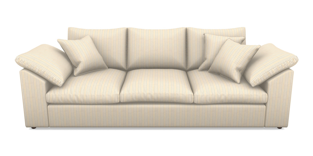 Product photograph of Big Softie Sloped Arm Sloped Arm 4 Seater Sofa In Cloth 22 - Racing Stripes Ayr - Dove from Sofas and Stuff Limited