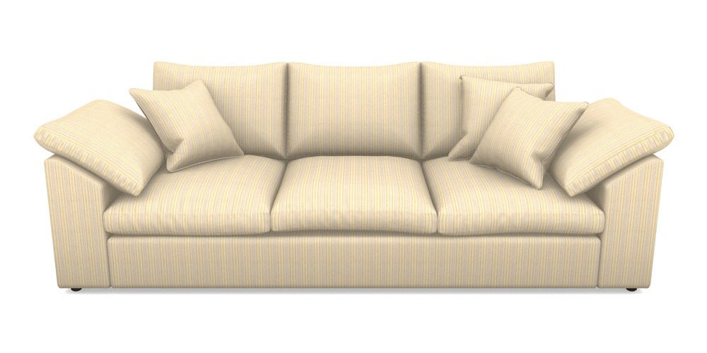 Product photograph of Big Softie Sloped Arm Sloped Arm 4 Seater Sofa In Cloth 22 - Racing Stripes Ayr - Lemon from Sofas and Stuff Limited