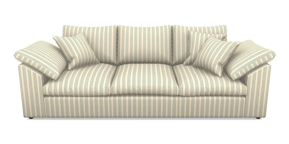 Product photograph of Big Softie Sloped Arm Sloped Arm 4 Seater Sofa In Cloth 22 - Racing Stripes Ayr - Mint from Sofas and Stuff Limited