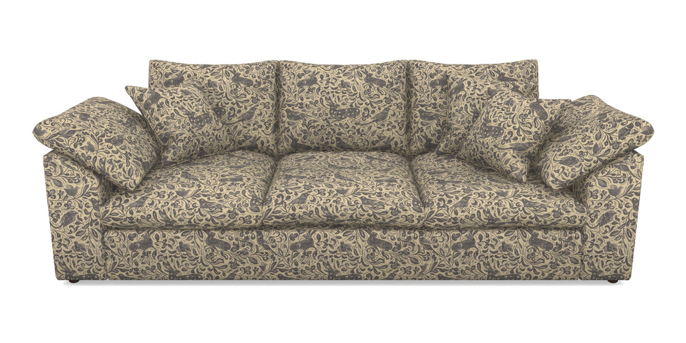 Product photograph of Big Softie Sloped Arm Sloped Arm 4 Seater Sofa In V A Drawn From Nature - Bird And Rabbit - Navy from Sofas and Stuff Limited