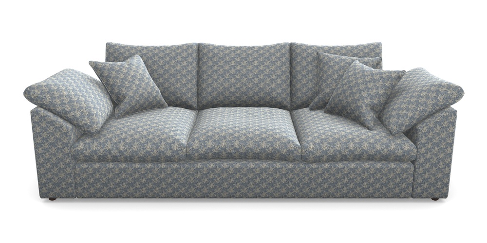 Product photograph of Big Softie Sloped Arm Sloped Arm 4 Seater Sofa In Cloth 21 - Decorative Leaf - Bilberry from Sofas and Stuff Limited