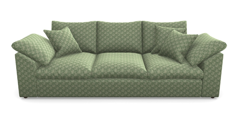 Product photograph of Big Softie Sloped Arm Sloped Arm 4 Seater Sofa In Cloth 21 - Decorative Leaf - Forest from Sofas and Stuff Limited