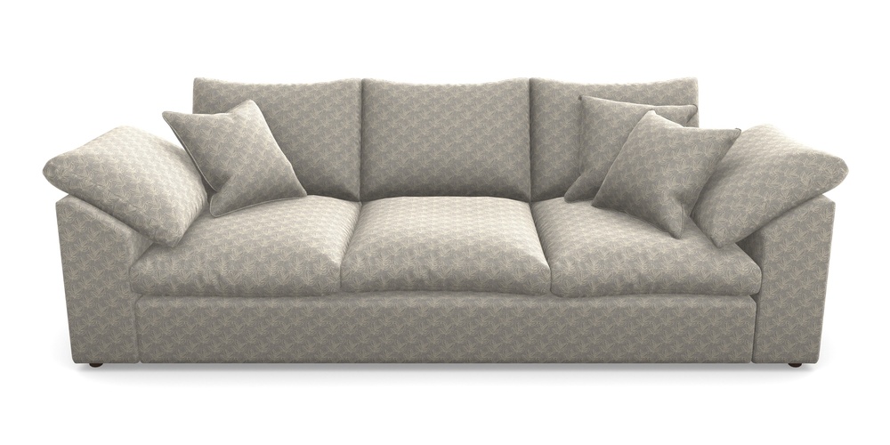 Product photograph of Big Softie Sloped Arm Sloped Arm 4 Seater Sofa In Cloth 21 - Decorative Leaf - Magnesium from Sofas and Stuff Limited