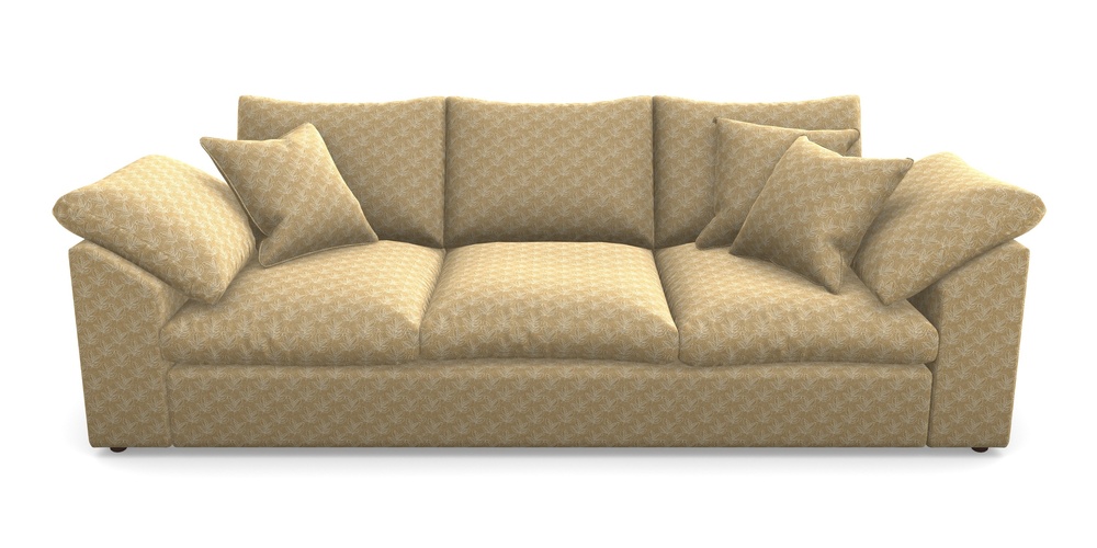 Product photograph of Big Softie Sloped Arm Sloped Arm 4 Seater Sofa In Cloth 21 - Decorative Leaf - Quince from Sofas and Stuff Limited