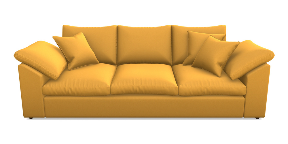 Product photograph of Big Softie Sloped Arm Sloped Arm 4 Seater Sofa In Clever Glossy Velvet - Fools Gold from Sofas and Stuff Limited
