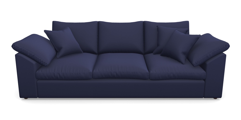 Product photograph of Big Softie Sloped Arm Sloped Arm 4 Seater Sofa In Clever Glossy Velvet - Navy from Sofas and Stuff Limited
