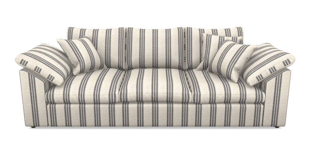 Product photograph of Big Softie Sloped Arm Sloped Arm 4 Seater Sofa In Cloth 18 Stripes - Bengal - Bible Black from Sofas and Stuff Limited