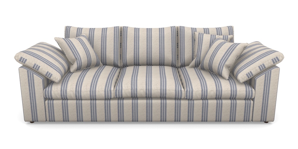 Product photograph of Big Softie Sloped Arm Sloped Arm 4 Seater Sofa In Cloth 18 Stripes - Bengal - Indigo from Sofas and Stuff Limited