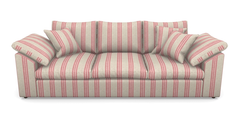 Product photograph of Big Softie Sloped Arm Sloped Arm 4 Seater Sofa In Cloth 18 Stripes - Bengal - Cranberry from Sofas and Stuff Limited