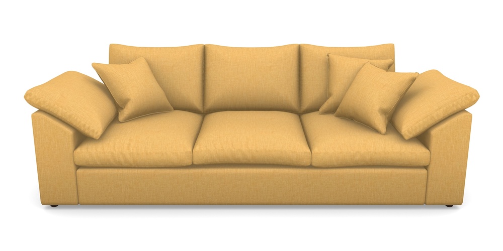Product photograph of Big Softie Sloped Arm Sloped Arm 4 Seater Sofa In Clever Cotton Mix - Mustard from Sofas and Stuff Limited