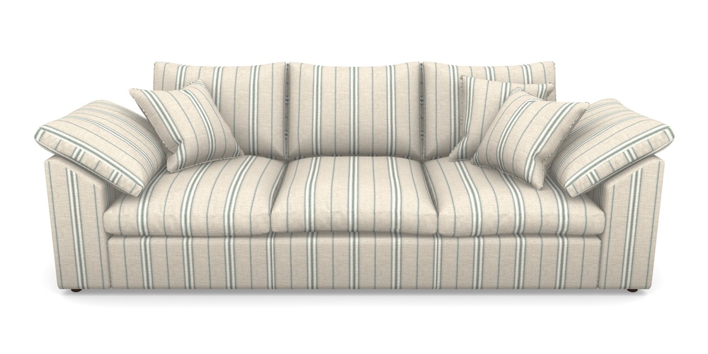 Product photograph of Big Softie Sloped Arm Sloped Arm 4 Seater Sofa In Cloth 18 Stripes - Regimental - Basil from Sofas and Stuff Limited