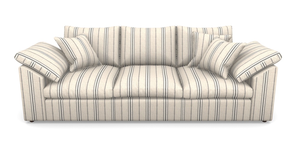 Product photograph of Big Softie Sloped Arm Sloped Arm 4 Seater Sofa In Cloth 18 Stripes - Regimental - Bible Black from Sofas and Stuff Limited