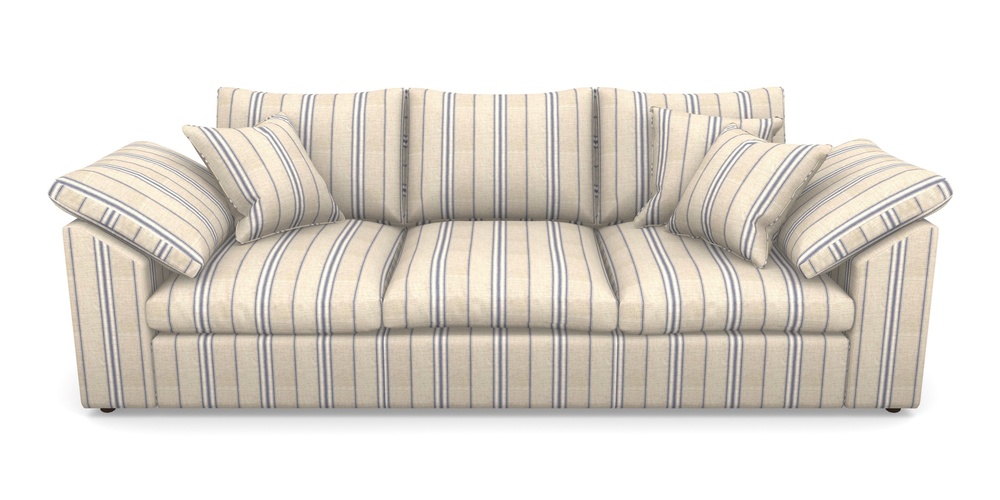 Product photograph of Big Softie Sloped Arm Sloped Arm 4 Seater Sofa In Cloth 18 Stripes - Regimental - Indigo from Sofas and Stuff Limited
