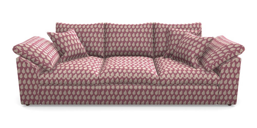 Product photograph of Big Softie Sloped Arm Sloped Arm 4 Seater Sofa In Cloth 21 - Oak Leaf - Cassis from Sofas and Stuff Limited