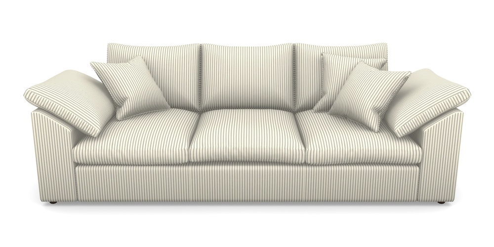 Product photograph of Big Softie Sloped Arm Sloped Arm 4 Seater Sofa In Cotton Stripe - Airforce from Sofas and Stuff Limited