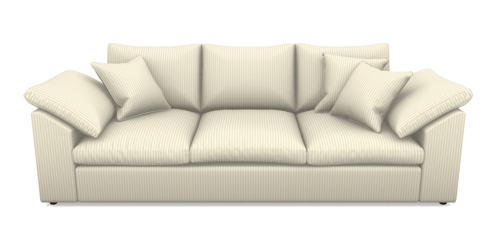 Product photograph of Big Softie Sloped Arm Sloped Arm 4 Seater Sofa In Cotton Stripe - Grey from Sofas and Stuff Limited