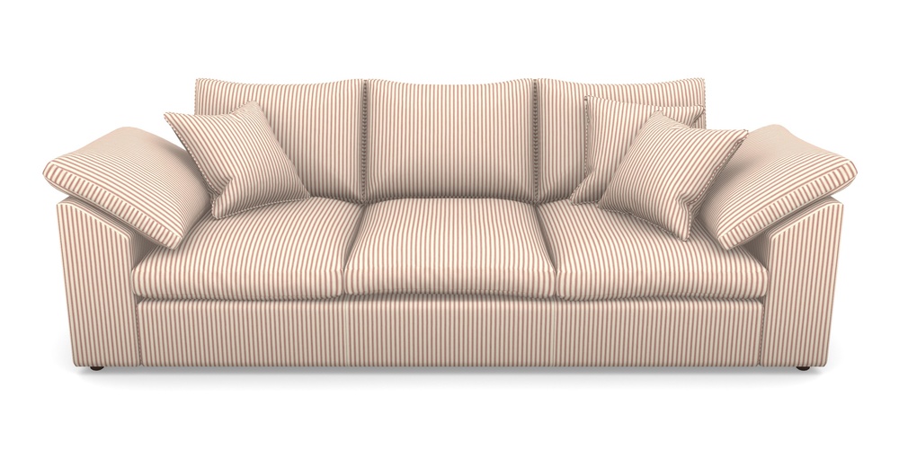 Product photograph of Big Softie Sloped Arm Sloped Arm 4 Seater Sofa In Cotton Stripe - Peony from Sofas and Stuff Limited