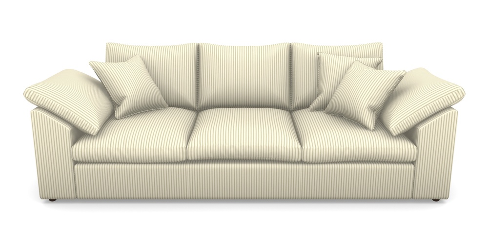 Product photograph of Big Softie Sloped Arm Sloped Arm 4 Seater Sofa In Cotton Stripe - Sage from Sofas and Stuff Limited