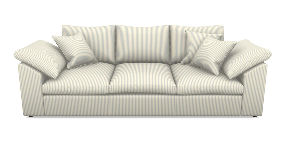 Product photograph of Big Softie Sloped Arm Sloped Arm 4 Seater Sofa In Cotton Stripe - Sky from Sofas and Stuff Limited