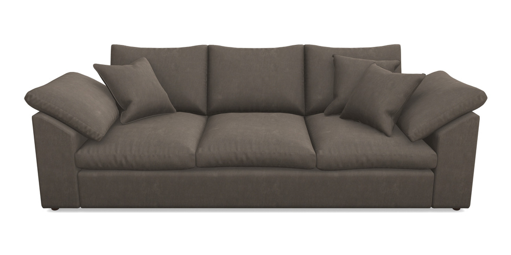 Product photograph of Big Softie Sloped Arm Sloped Arm 4 Seater Sofa In Clever Tough And Eco Velvet - Chrome from Sofas and Stuff Limited