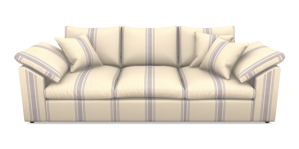 Product photograph of Big Softie Sloped Arm Sloped Arm 4 Seater Sofa In Cloth 22 - Racing Stripes Cheltenham - Blueberry from Sofas and Stuff Limited