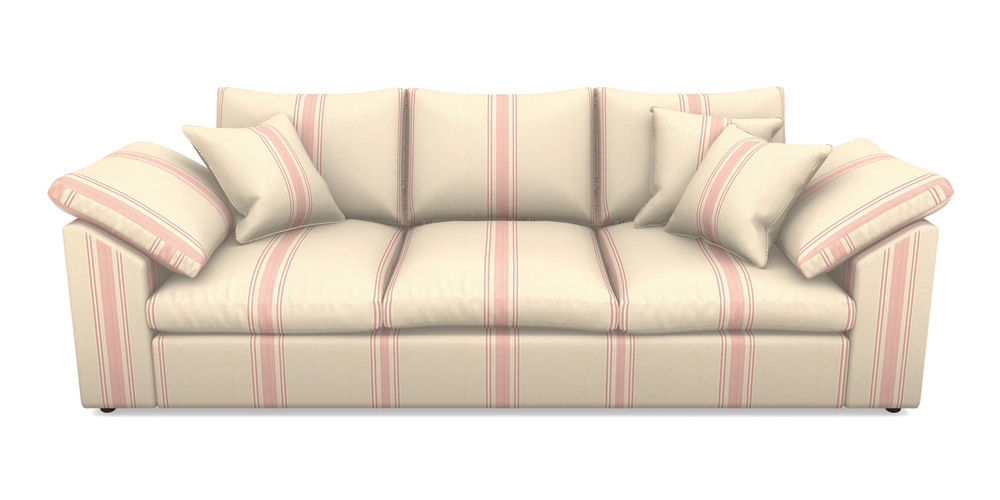 Product photograph of Big Softie Sloped Arm Sloped Arm 4 Seater Sofa In Cloth 22 - Racing Stripes Cheltenham - Cherry from Sofas and Stuff Limited