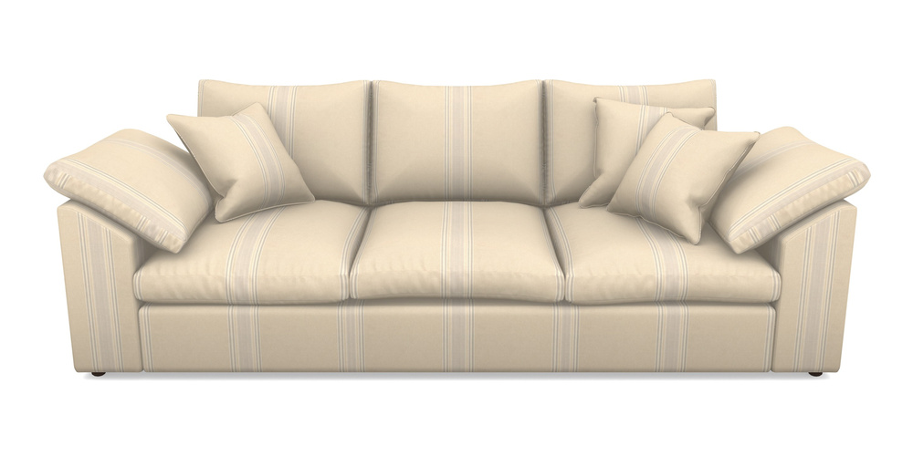 Product photograph of Big Softie Sloped Arm Sloped Arm 4 Seater Sofa In Cloth 22 - Racing Stripes Cheltenham - Dove from Sofas and Stuff Limited