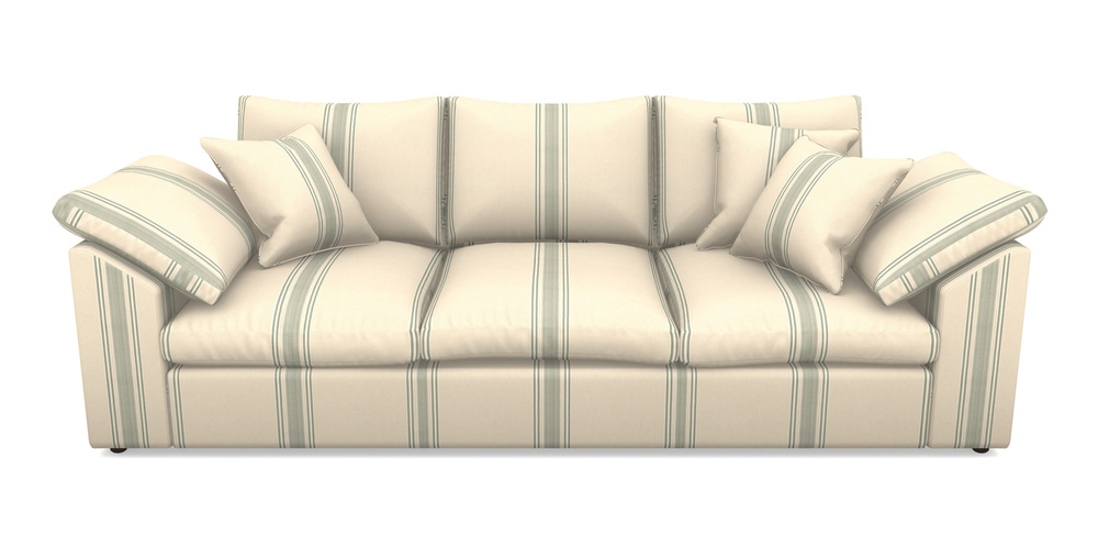 Product photograph of Big Softie Sloped Arm Sloped Arm 4 Seater Sofa In Cloth 22 - Racing Stripes Cheltenham - Mint from Sofas and Stuff Limited