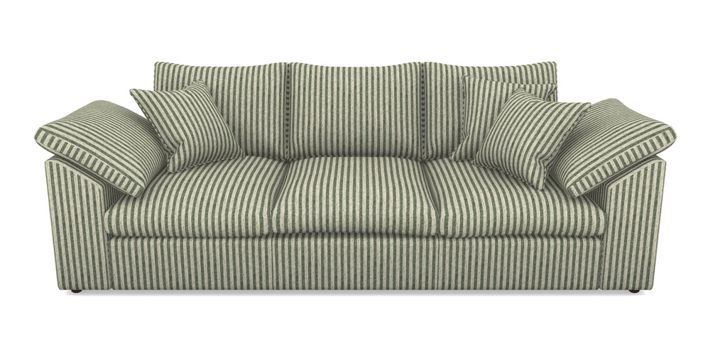 Product photograph of Big Softie Sloped Arm Sloped Arm 4 Seater Sofa In Cloth 22 - Pinstripe - Courgette from Sofas and Stuff Limited