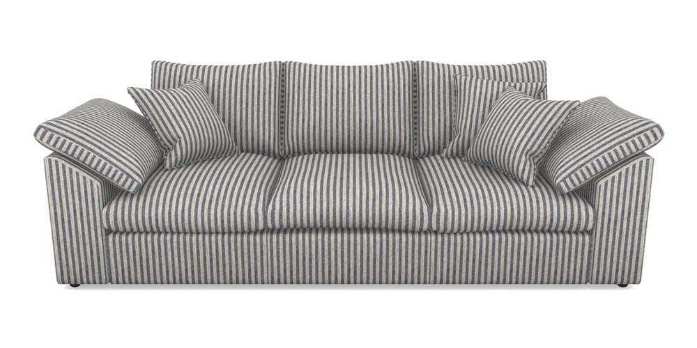 Product photograph of Big Softie Sloped Arm Sloped Arm 4 Seater Sofa In Cloth 22 - Pinstripe - Deep Water from Sofas and Stuff Limited